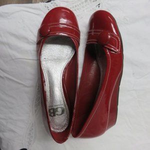 GIANNI BINI RED PATENT LEATHER WEDGES / SZ 6.5